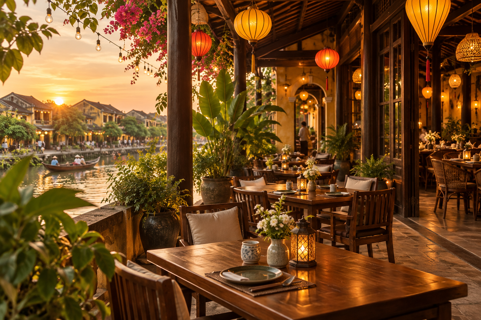 Minh họa mô hình nhà hàng, café